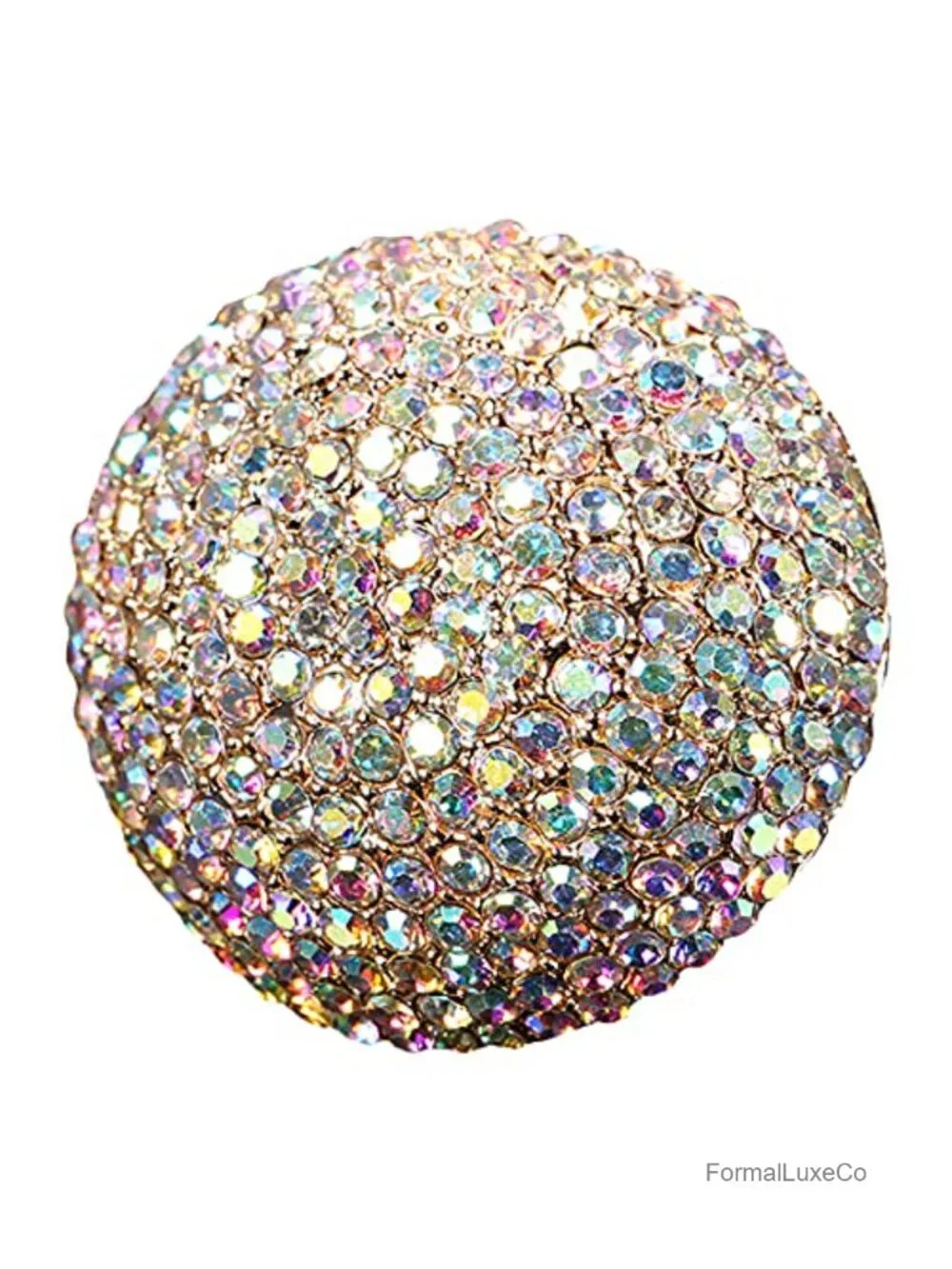 Boho Round CZ Cluster Statement Ring for Women AB Crystal Finger Rings